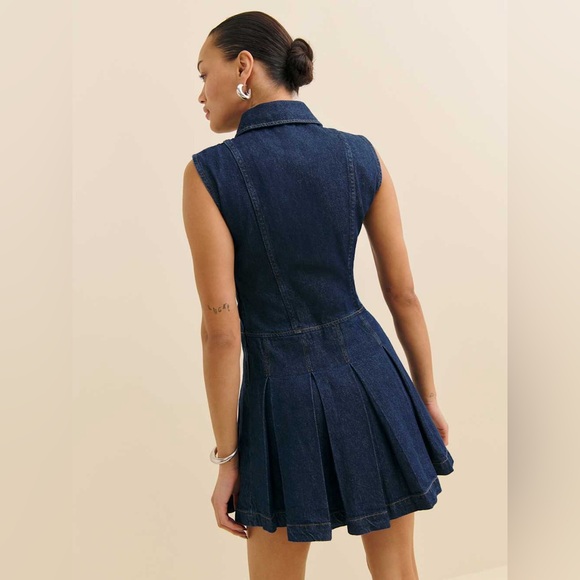 Reformation Arella Denim Mini Dress Blue - Size 4 - Picture 3 of 7